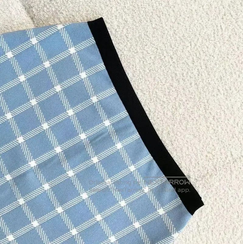 Miu Miu Miu Miu Blue Checkered Midi Skirt . Size 28" / US 6 / IT 42 - 3 Thumbnail