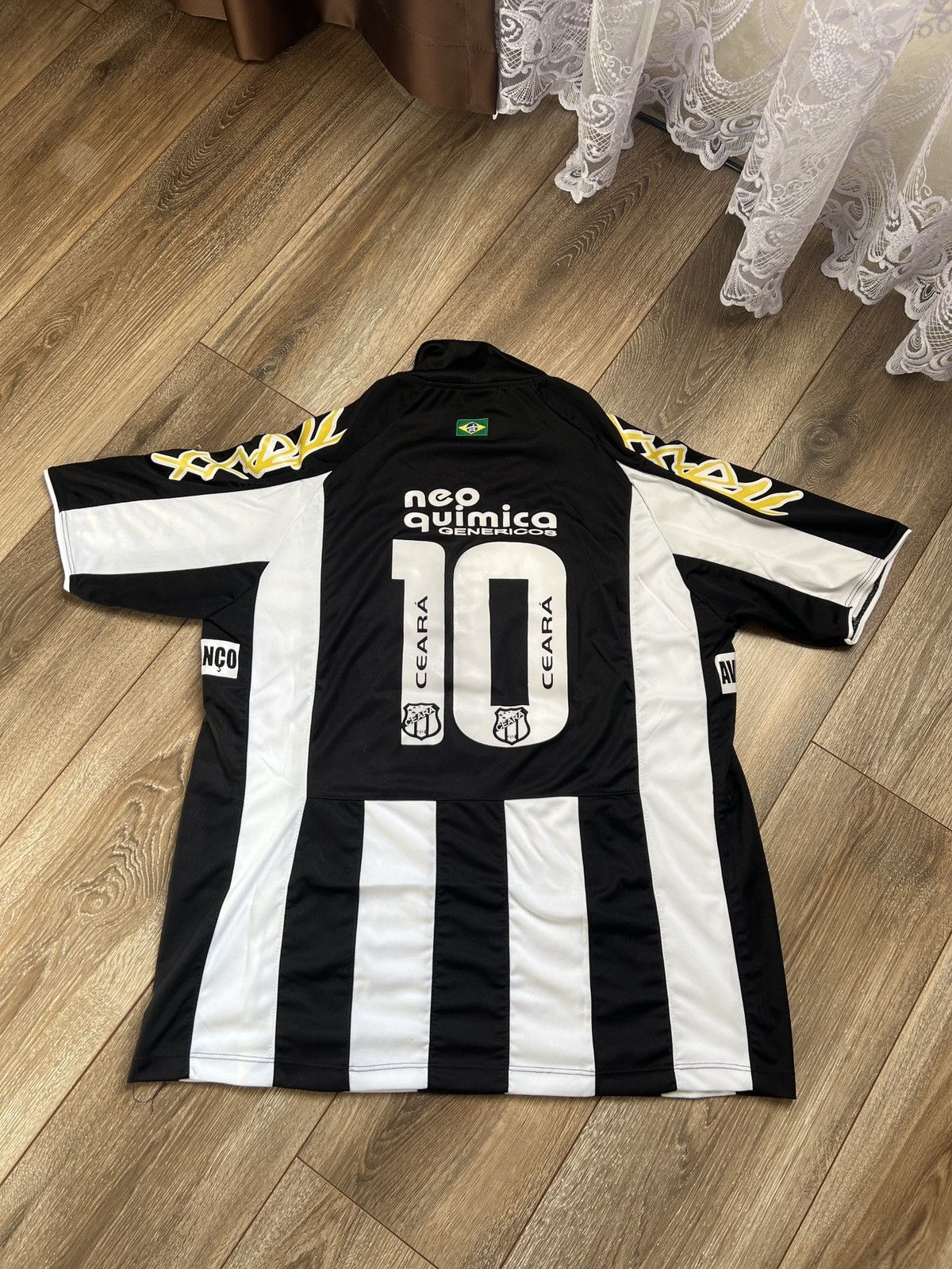 Vintage CEARA Governo Do Estado Vozao Cavaleira White Black Stripes Size US M / EU 48-50 / 2 - 6 Thumbnail