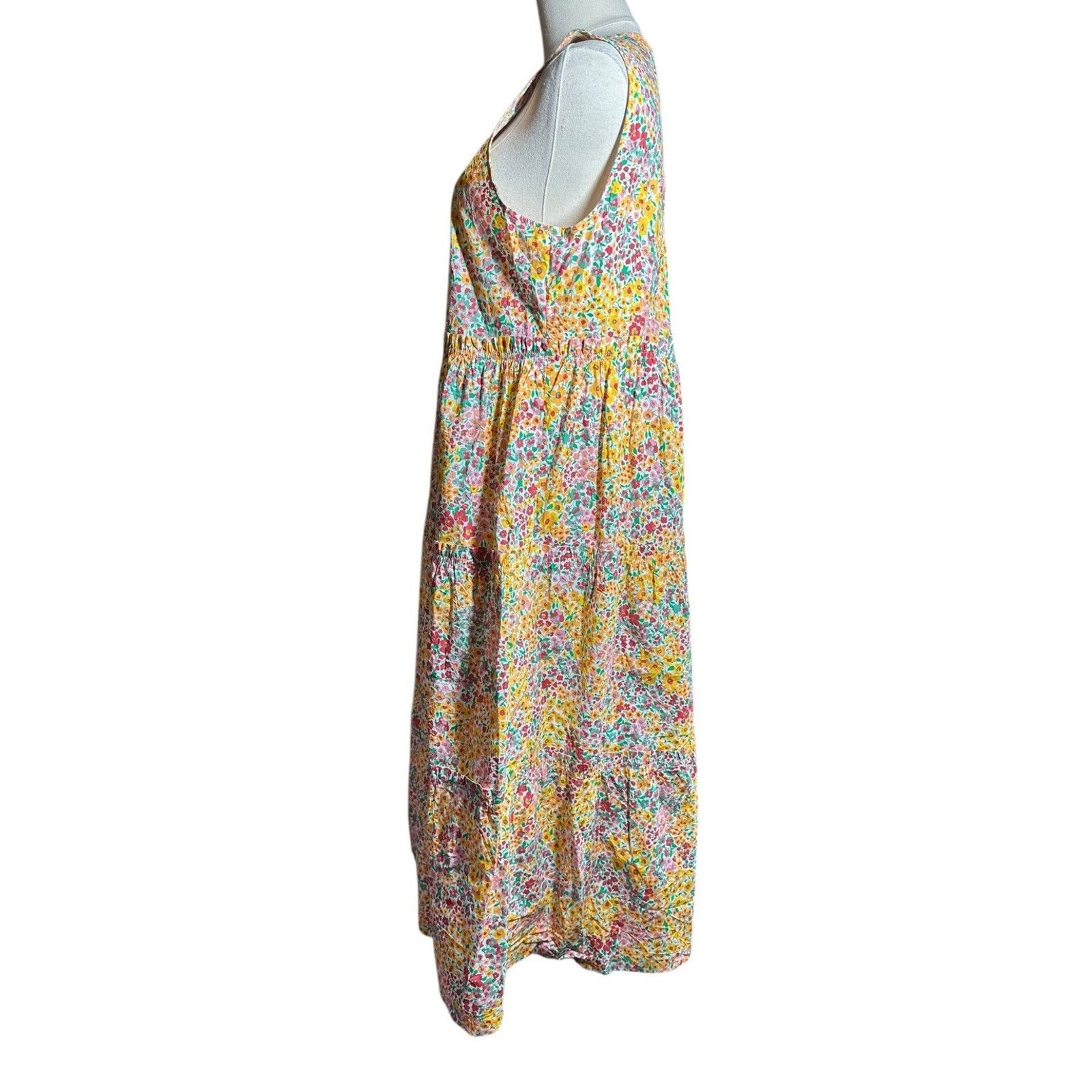 J.Crew J Crew Floral Tiered Sleeveless Summer Midi Dress Sz 8 BH899 Size M / US 6-8 / IT 42-44 - 4 Thumbnail