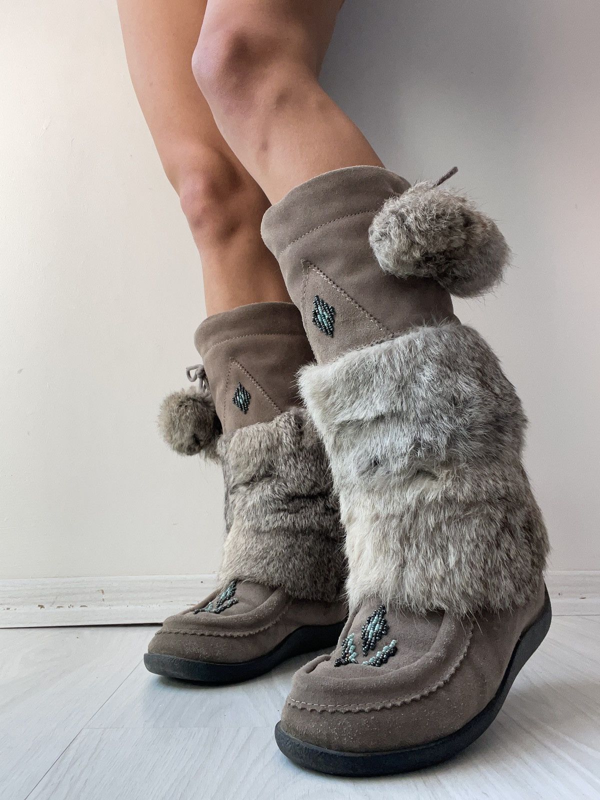 Vintage y2k faux fur boots Size US 6 / IT 36 - 2 Thumbnail