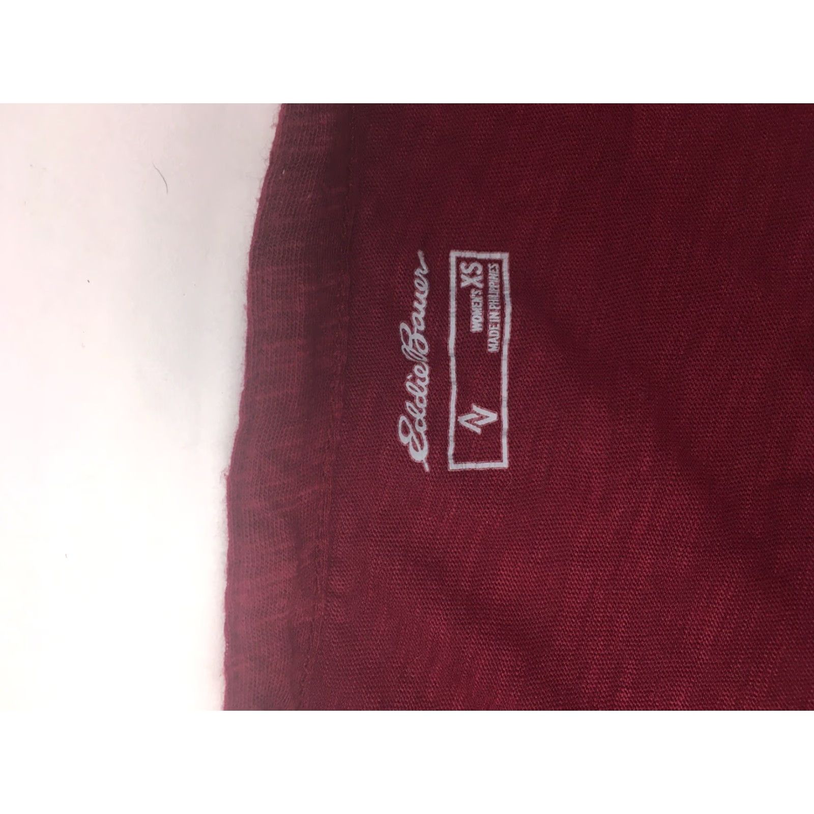 Eddie Bauer Eddie Bauer Shirt Women's XS Maroon Long Sleeve Tie Knot Button Down Pullover Top Regular Fit Knit Cotton Blend Maroon XS Womens Like New Size XS / US 0-2 / IT 36-38 - 4 Thumbnail