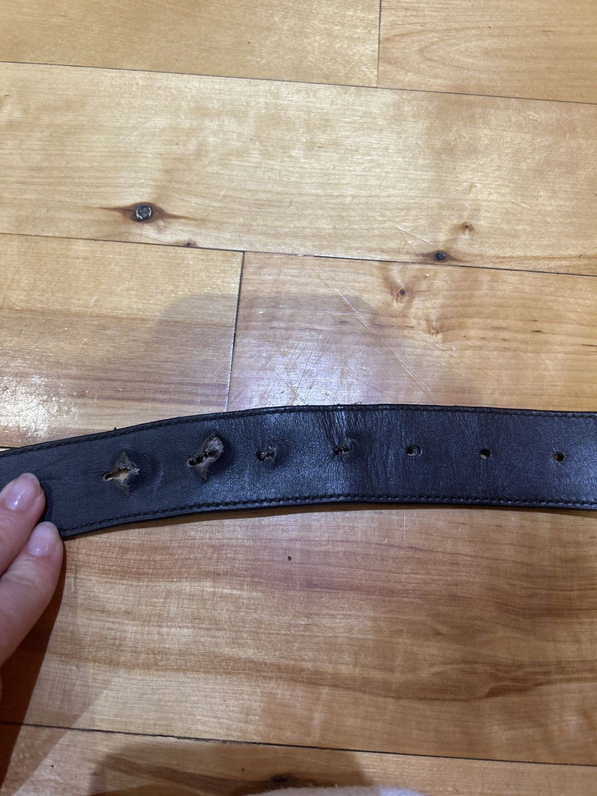 Yves Saint Laurent YSL Cassandre leather belt Size 42 - 5 Thumbnail