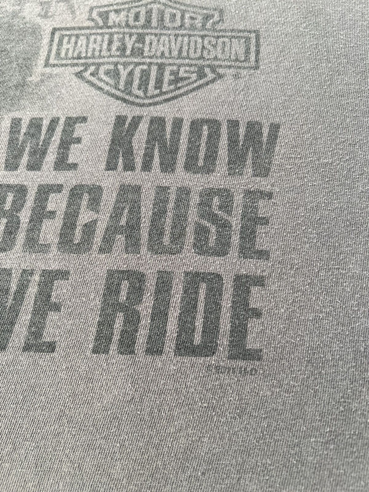 Harley Davidson Vintage 2011 Harley Davidson We Know Because We Ride T-shirt Size US XXL / EU 58 / 5 - 8 Thumbnail