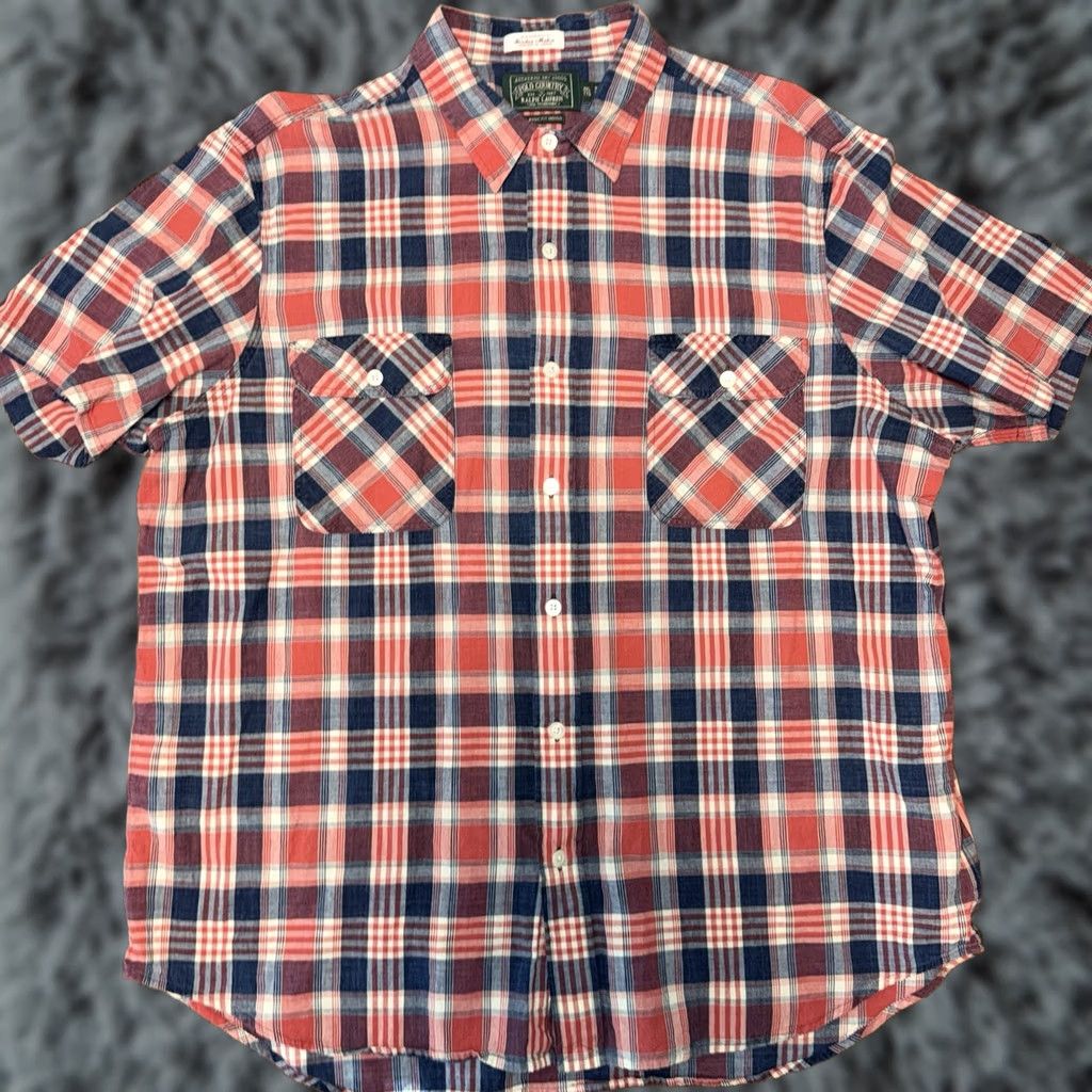 Polo Ralph Lauren Polo Ralph Lauren Shirt Mens XXL Short Sleeve Plaid Button-Up Bleeding Madras Multicolor Cotton Breathing Classic Casual Button-Up Shirt Size US XXL / EU 58 / 5 - 1 Thumbnail
