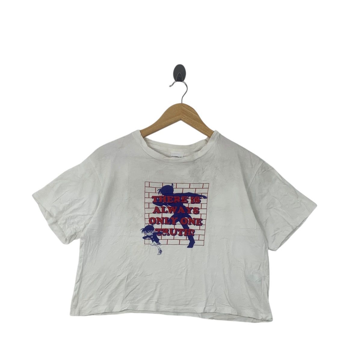 GU x DETECTIVE CONAN Anime One Truth Cropped Top Tee Shirt