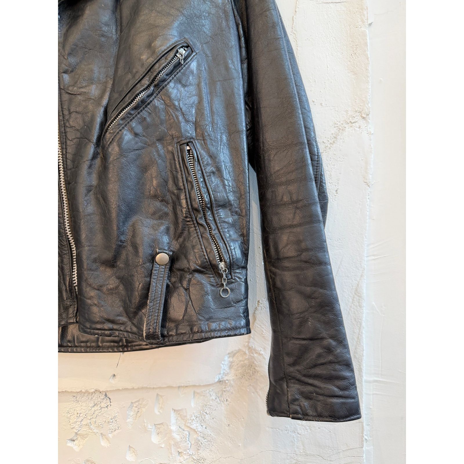 Vintage Vintage 60's Leather Motorcycle Biker Jacket Size US L / EU 52-54 / 3 - 3 Thumbnail