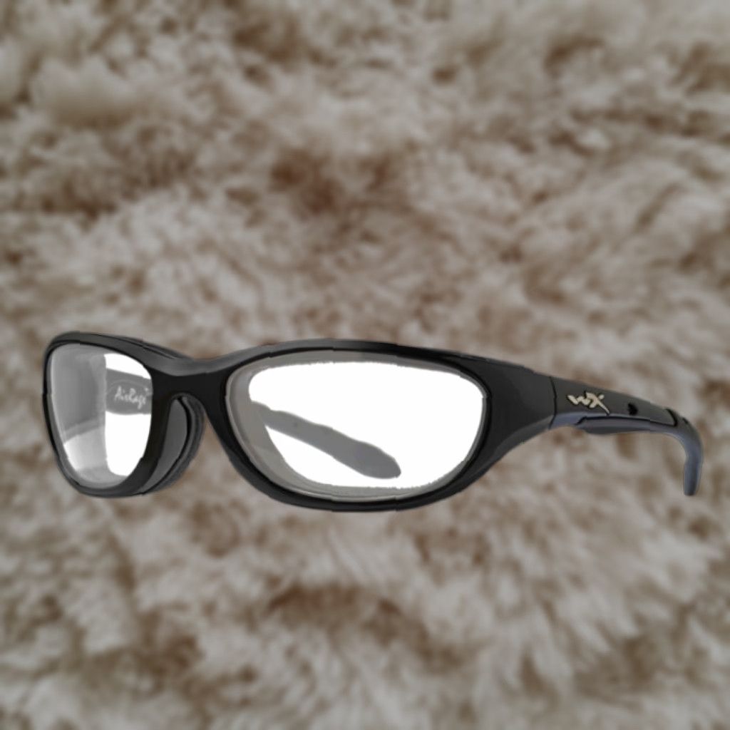 Wiley X Airrage Sunglasses Z87-2+ Frames And Lens Gray Glass Wrap Men Plastic Magnification -2 Airrage Wiley X Sunglasses Z87-2+