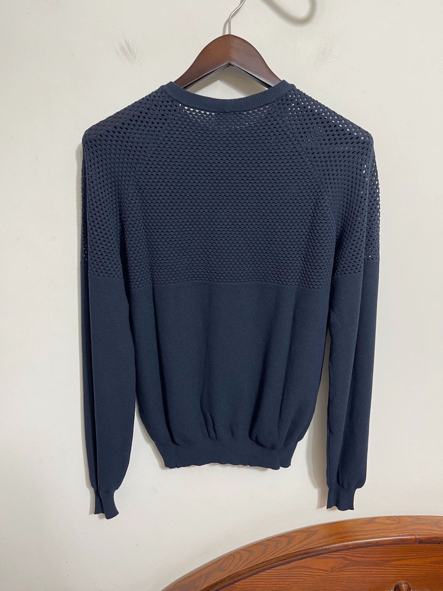 Giorgio Armani Black Mesh Panel Long Sleeve Knit Sweater Size US XXS / EU 40 - 2 Thumbnail