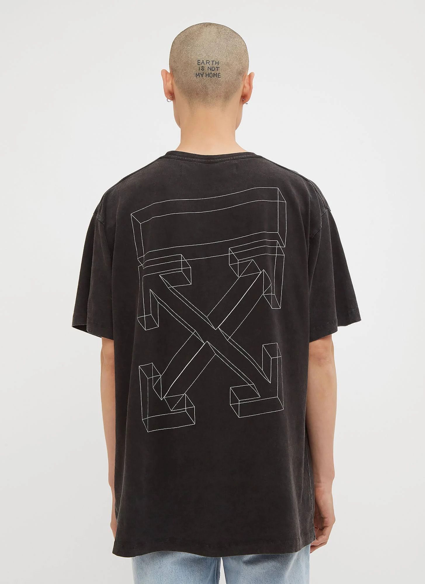 Off-White Washed Black 3D Arrows Oversized T-Shirt Size XXL / US 16-18 / IT 52-54 - 3 Thumbnail
