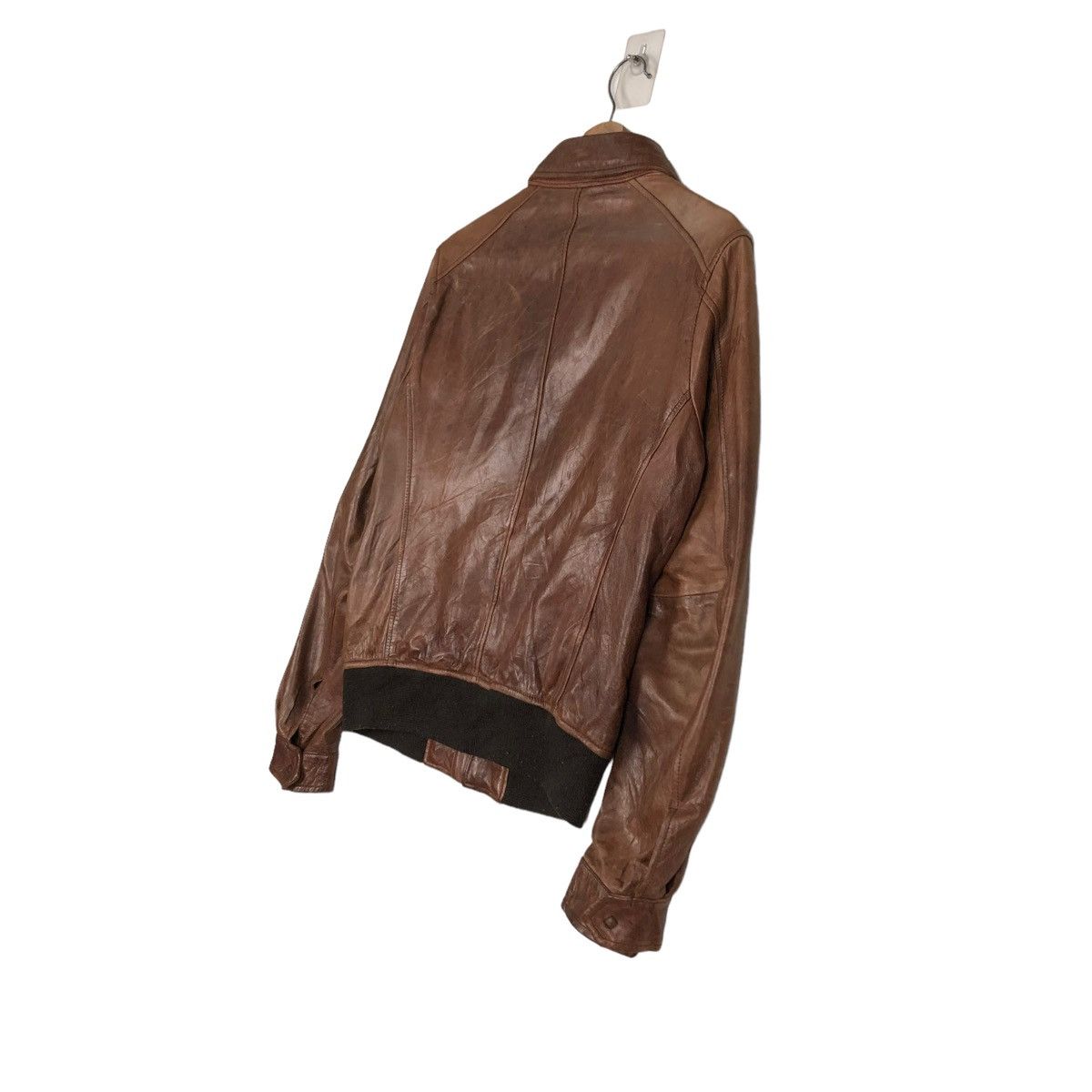 Japanese Brand 🔥VINTAGE CROPPED BIKER LEATHER JACKET BANK TANNAGE Size US S / EU 44-46 / 1 - 12 Thumbnail