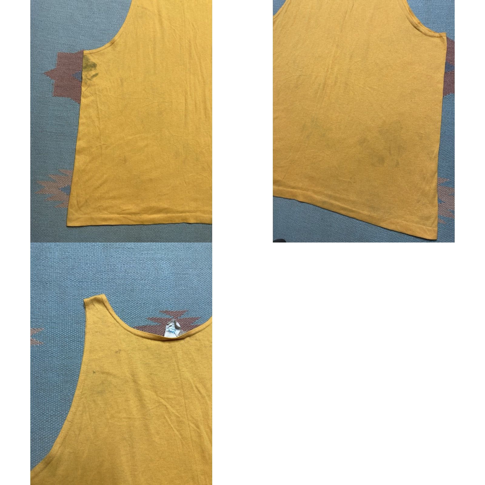Vintage VINTAGE 90s Tank Top Sleeveless Shirt Oakland Athletic A’s Stained Distressed XL Shirt Men Yellow 90s Athletic T-Shirt Mens XL Bays? Size US XL / EU 56 / 4 - 8 Thumbnail
