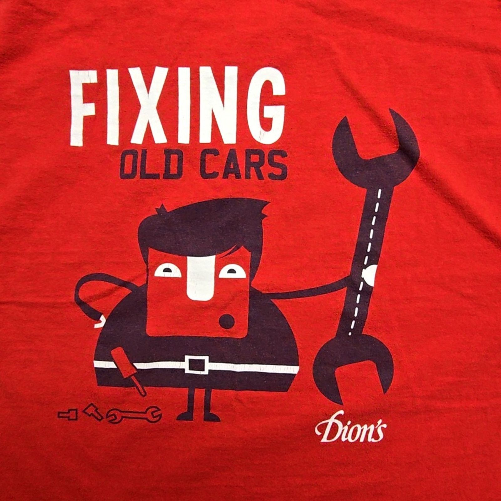 Gildan Dion's Fixing Old Cars Shirt Graphic Red Mens Large Tee Size US L / EU 52-54 / 3 - 2 Thumbnail