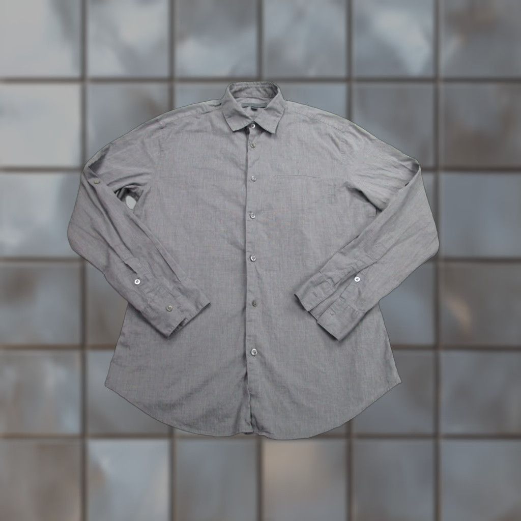 John Varvatos John Varvatos Slim Fit Button-Up Shirt Men Small Gray Long Sleeve Casual Workwear Size US S / EU 44-46 / 1 - 1 Thumbnail