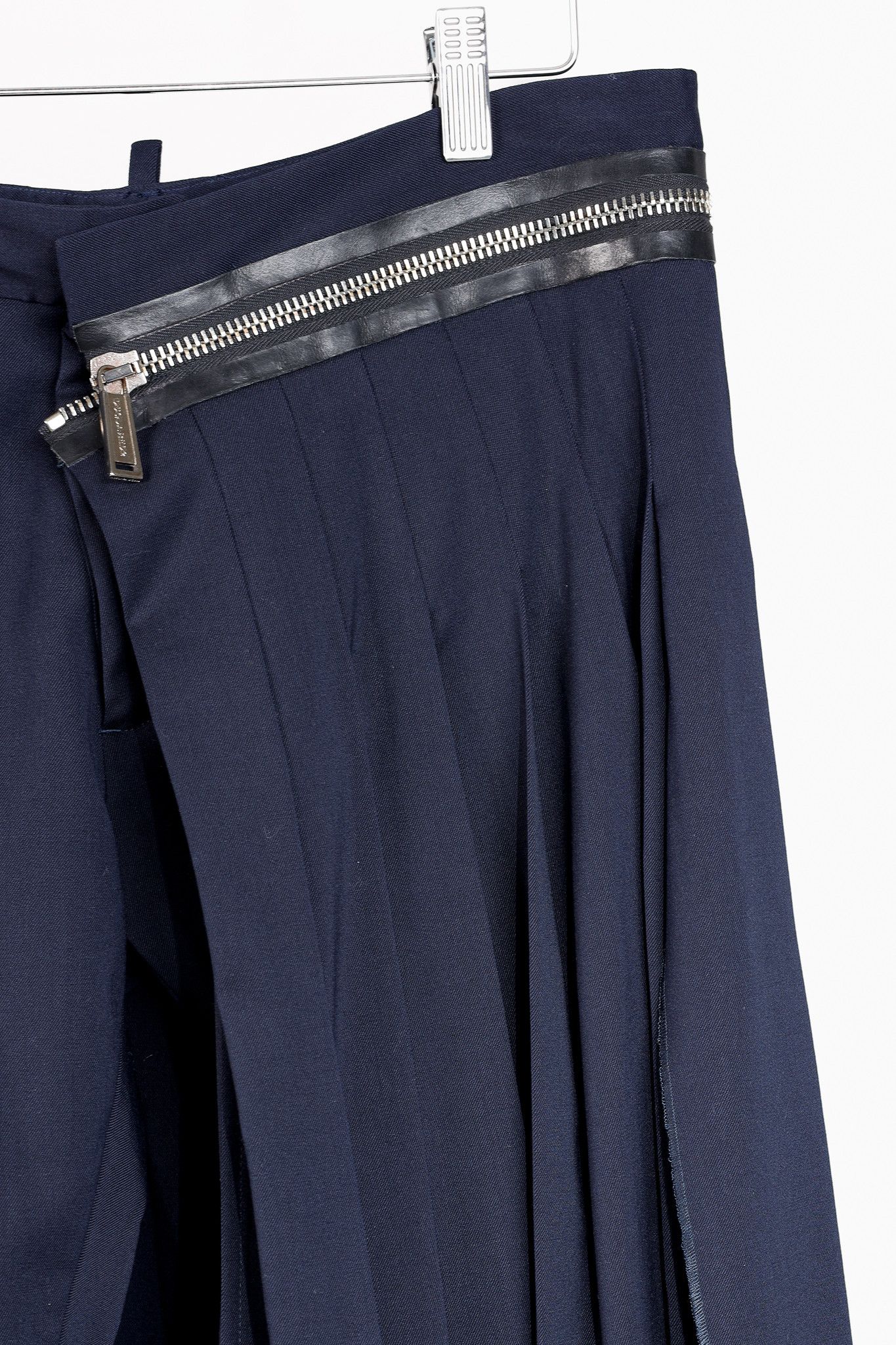 Dsquared2 DSquared2 AW/16 Navy Wool-Blend Pleated-Skirt Pants Size 32" / US 10 / IT 46 - 4 Thumbnail