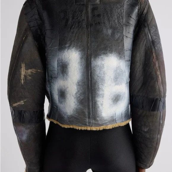 Balenciaga o1in1g0126 Taped Aviator Jacket in Brown/Beige Size US S / EU 44-46 / 1 - 6 Thumbnail