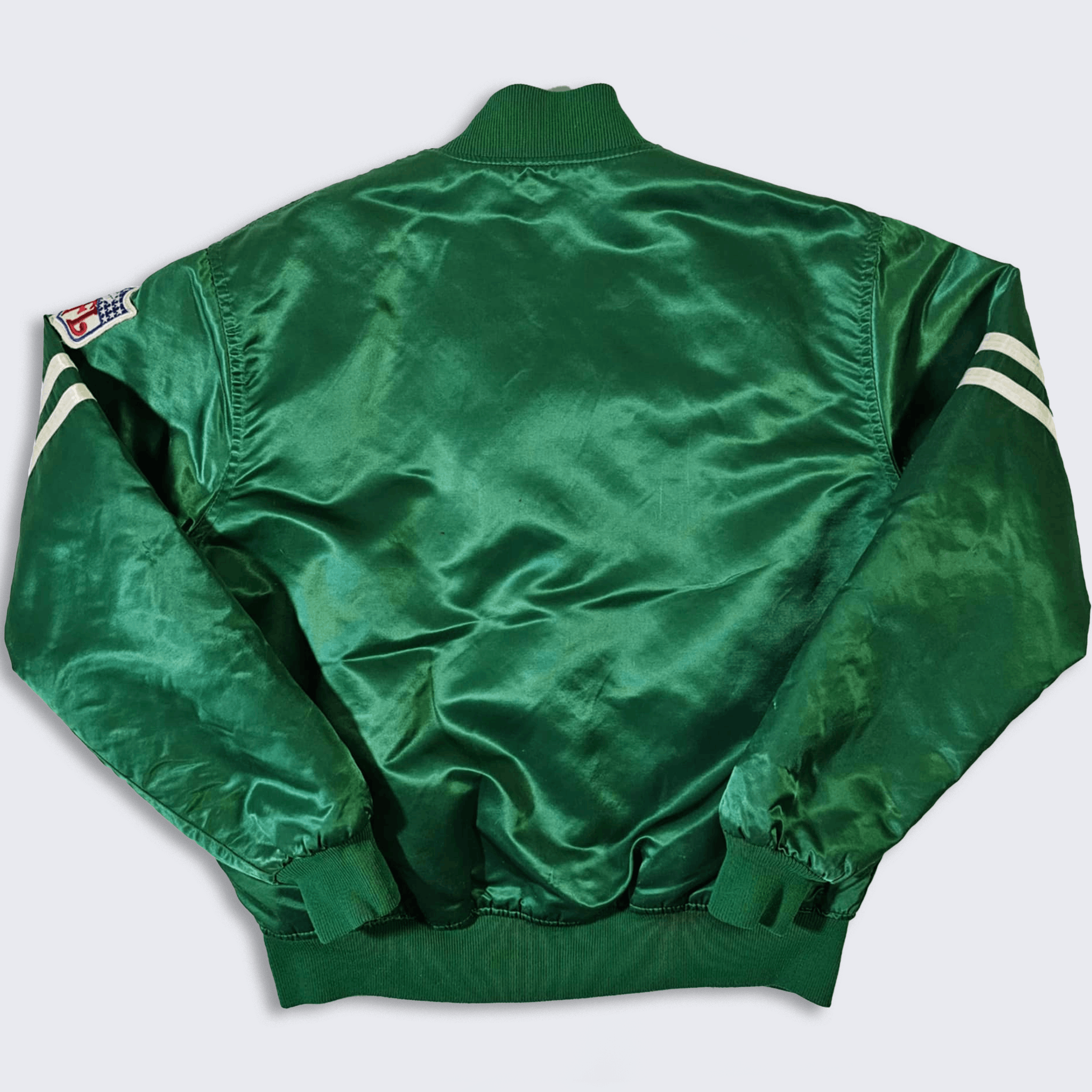NFL × Starter × Vintage New York Jets Vintage 80s Starter Satin Bomber Jacket Size US L / EU 52-54 / 3 - 2 Thumbnail