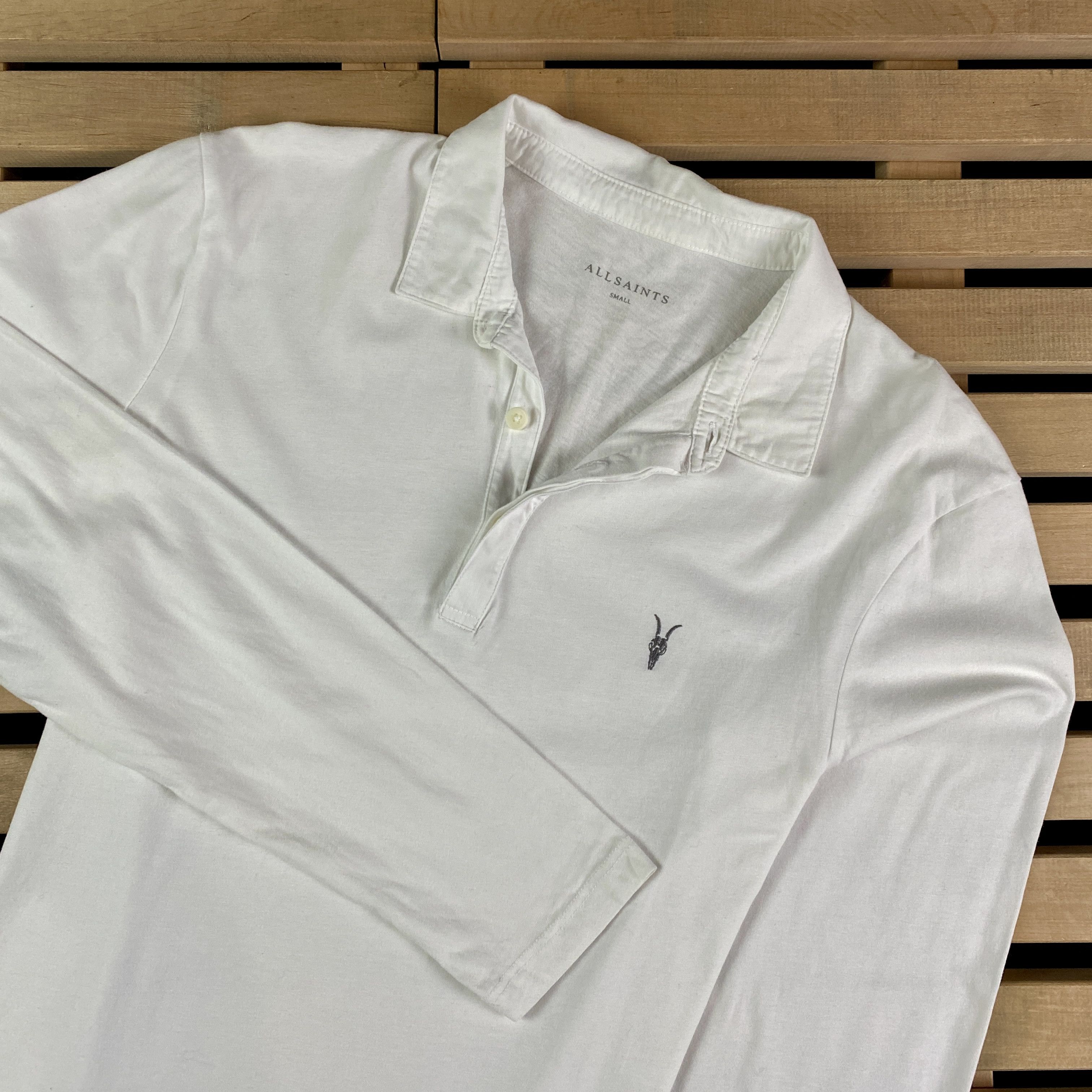 Allsaints Men’s Polo Long Sleeve Sweatshirt Allsaints Size S White Size US S / EU 44-46 / 1 - 2 Thumbnail