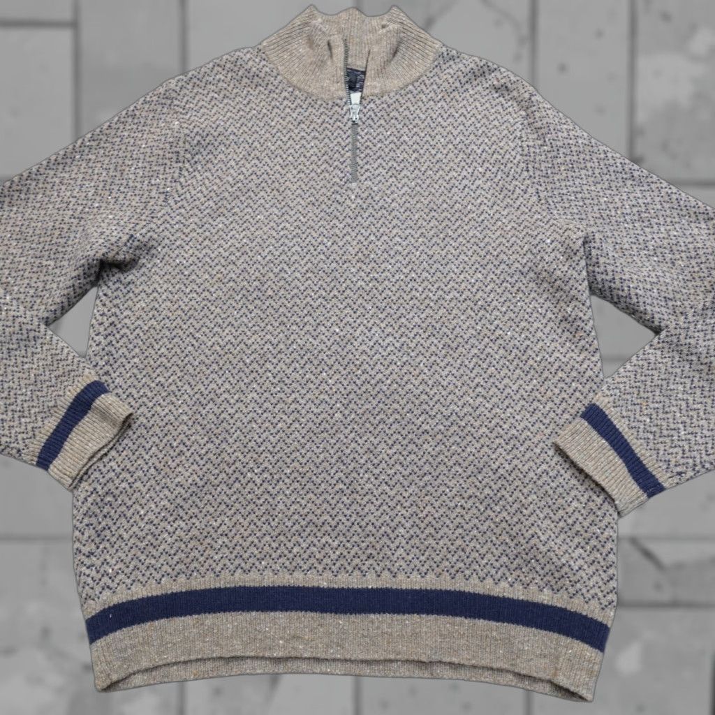 J.Crew J.Crew Sweater Men Mock Neck Medium M Gray Pol yamide Wool Knit 1/4 Zip Pullover Rugged Merino Birds Eye Size US M / EU 48-50 / 2 - 1 Thumbnail