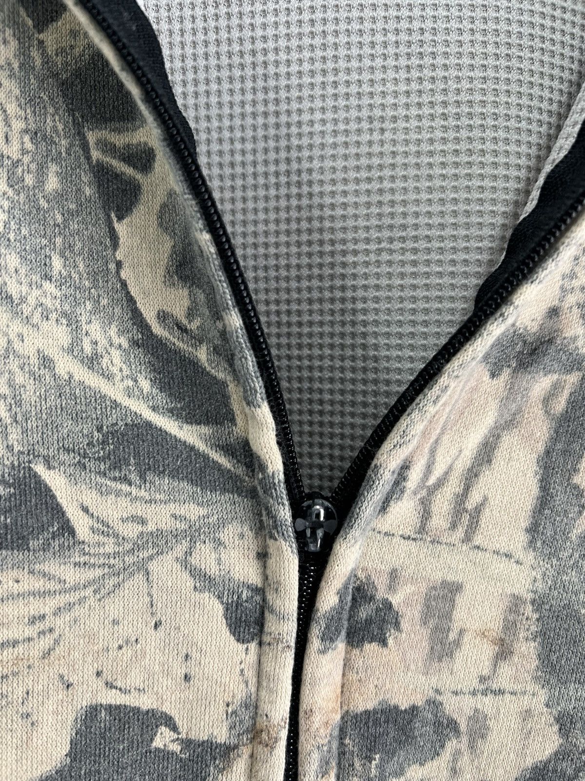 Vintage Vtg Camo Real Tree Mossy Oaks Thrashed Thermal Hoodie zip Size US M / EU 48-50 / 2 - 8 Thumbnail