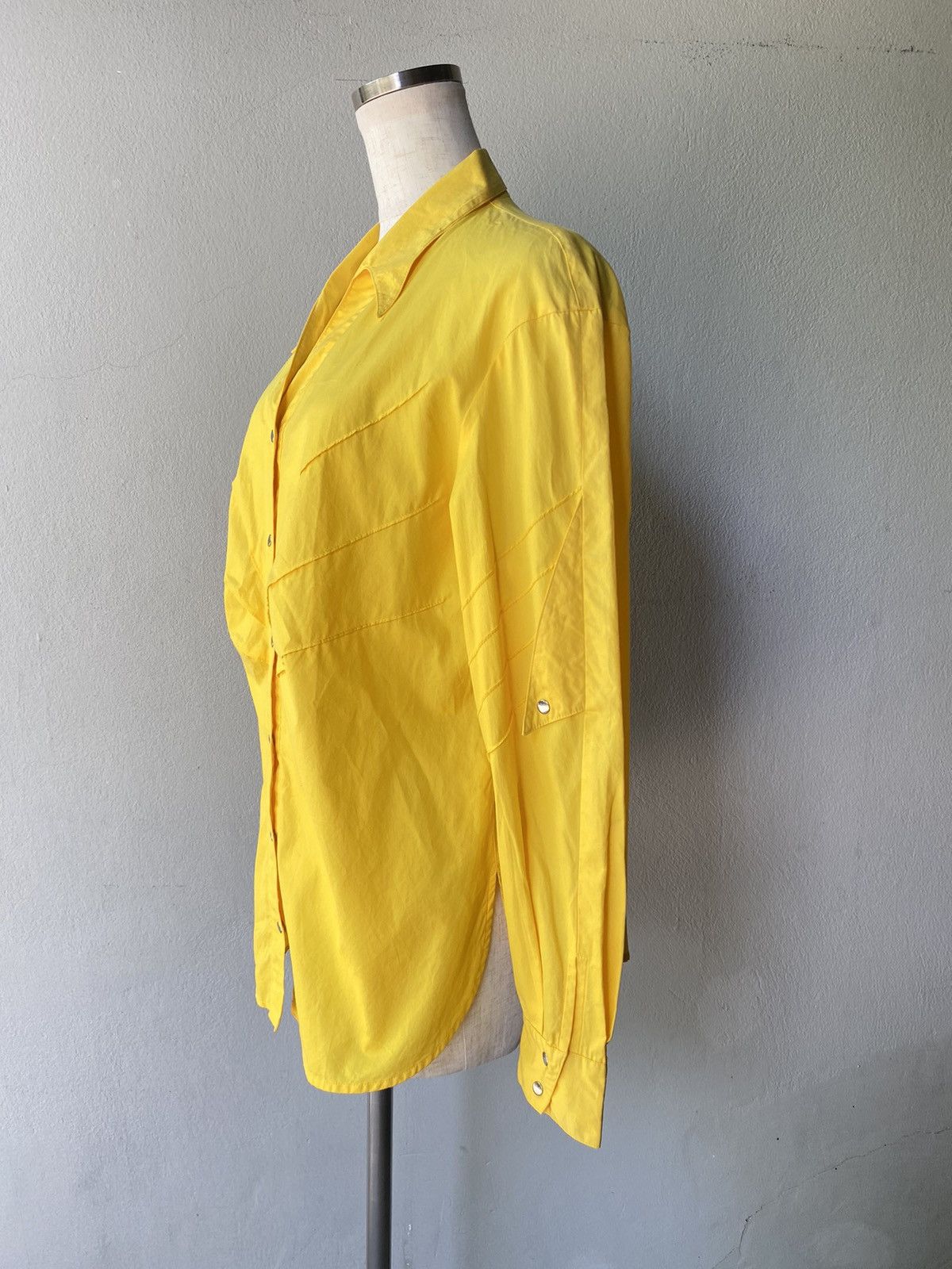 Mugler MUGLER Bright Yellow Long-Sleeve Snap-Button Collar Shirt Size M / US 6-8 / IT 42-44 - 15 Thumbnail