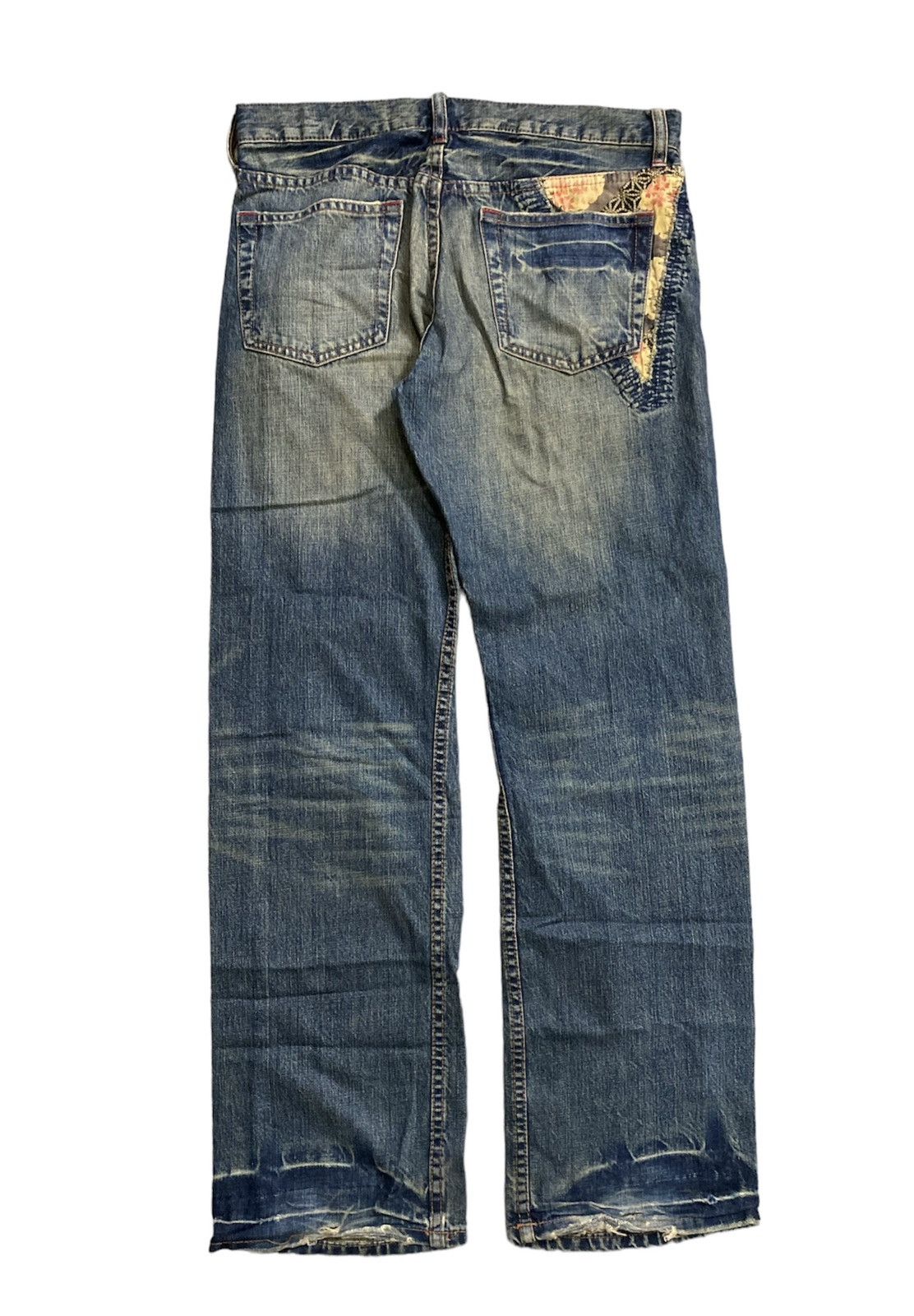 Takeo Kikuchi 1990s Japan Motive patch distressed light denim Size US 32 / EU 48 - 2 Thumbnail