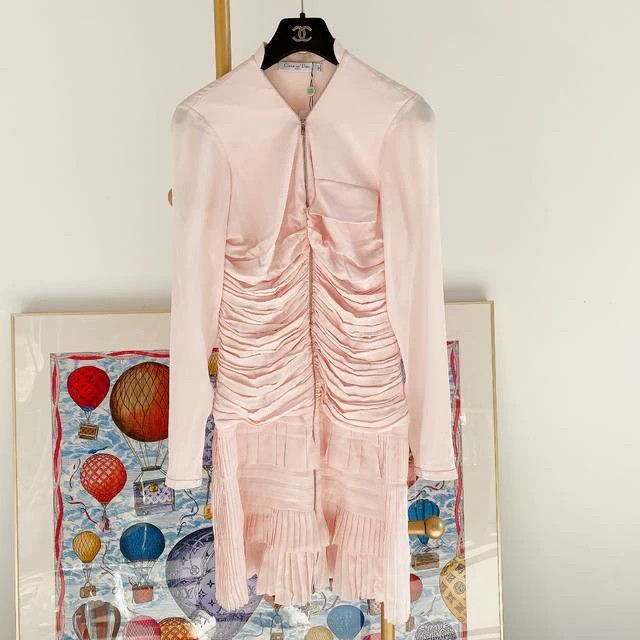 Dior Dior Pink mulberry silk dress Size XS / US 0-2 / IT 36-38 - 1 Thumbnail