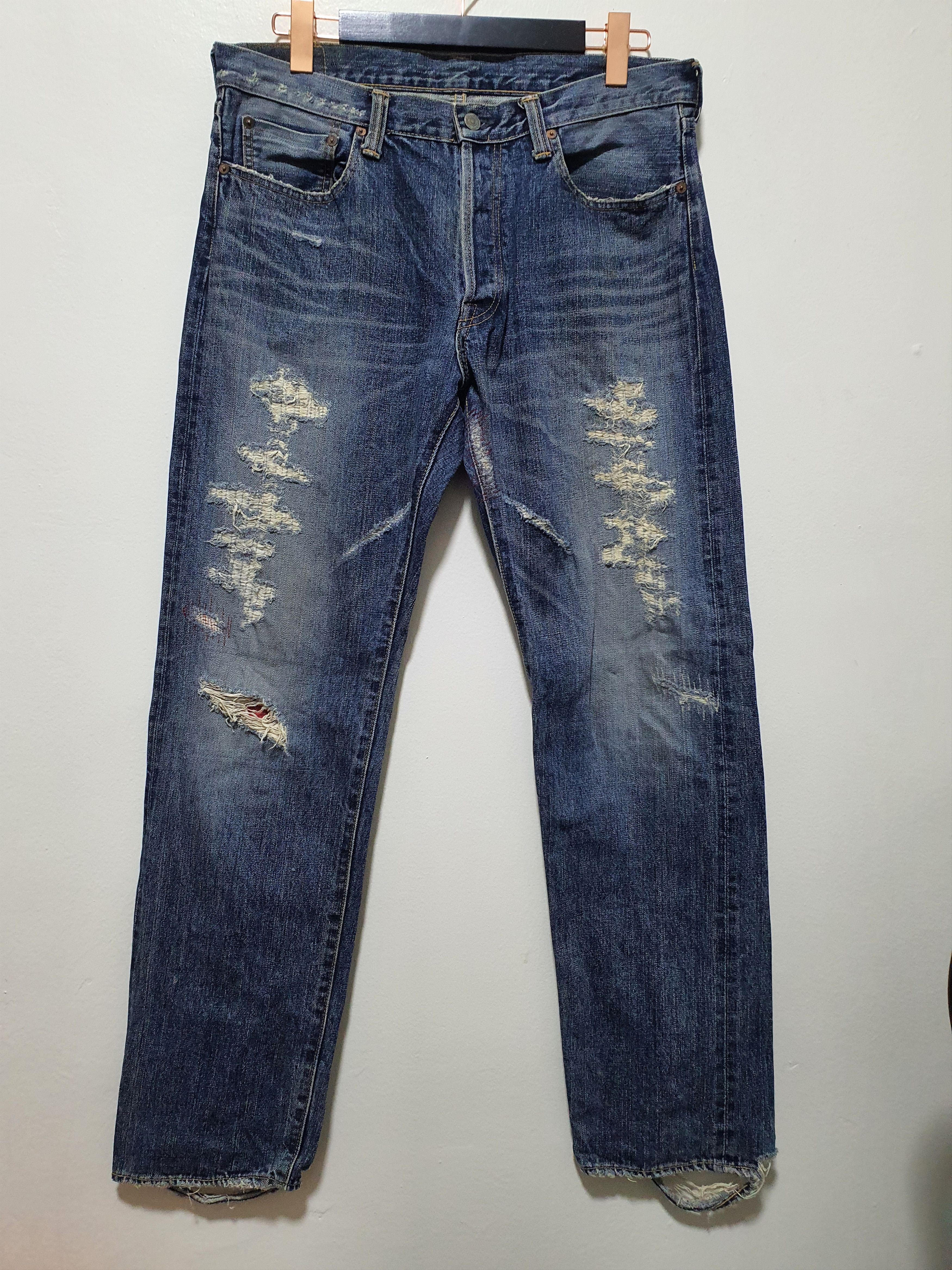 Eternal × Japanese Brand ETERNAL 34/43 DISTRESSED HALF SELVEDGE JEANS Size US 34 / EU 50 - 1 Thumbnail