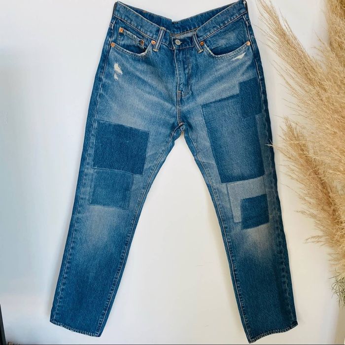 Levi's MENS LEVIS Vintage 32 x 30 Big E Blue Patchwork Denim Jeans
