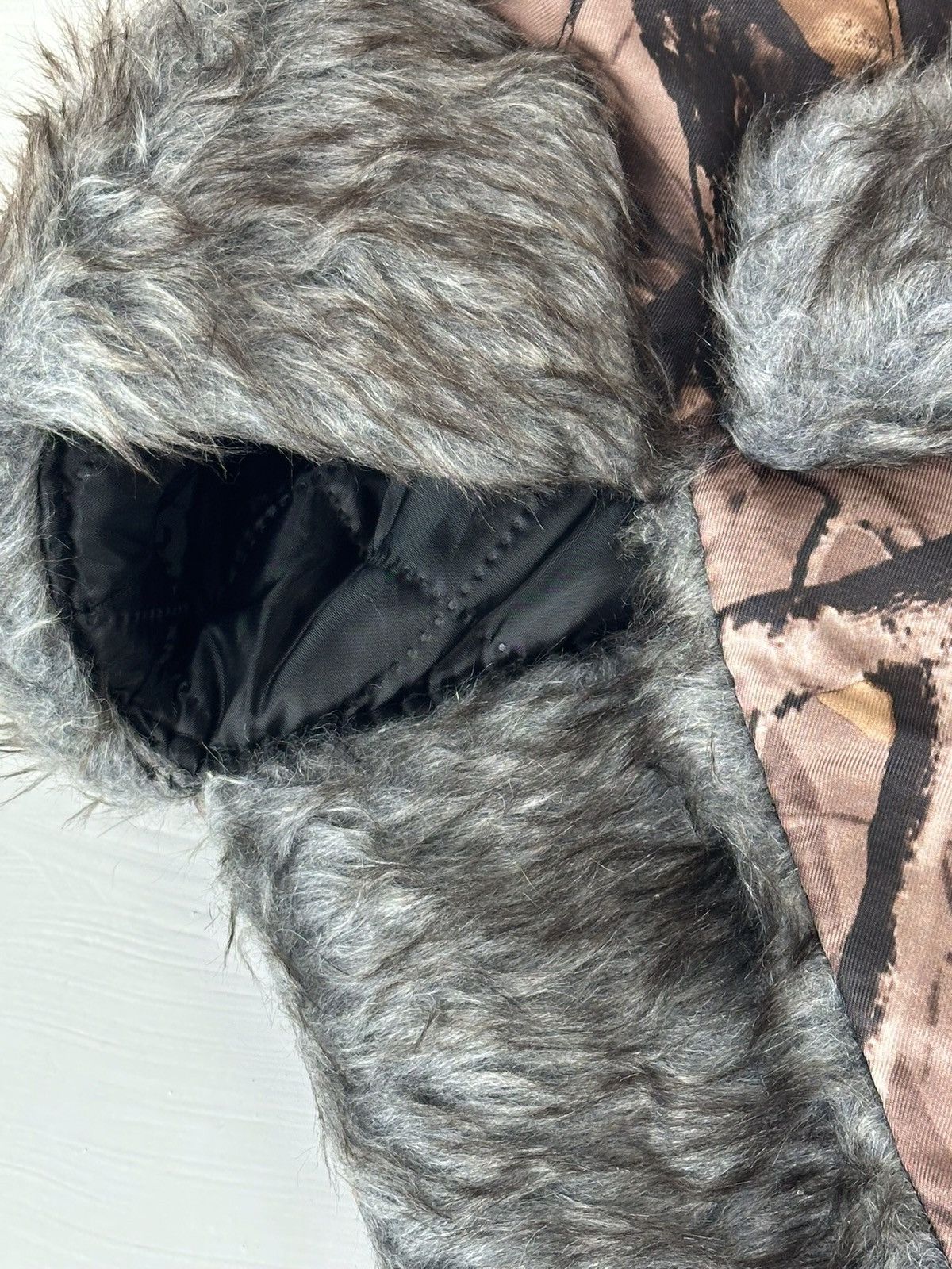 Hysteric Glamour × Vintage Crazy Y2K RealThree Mohair Fuzzy Hat Ushanka Punk Huge Size ONE SIZE - 8 Thumbnail