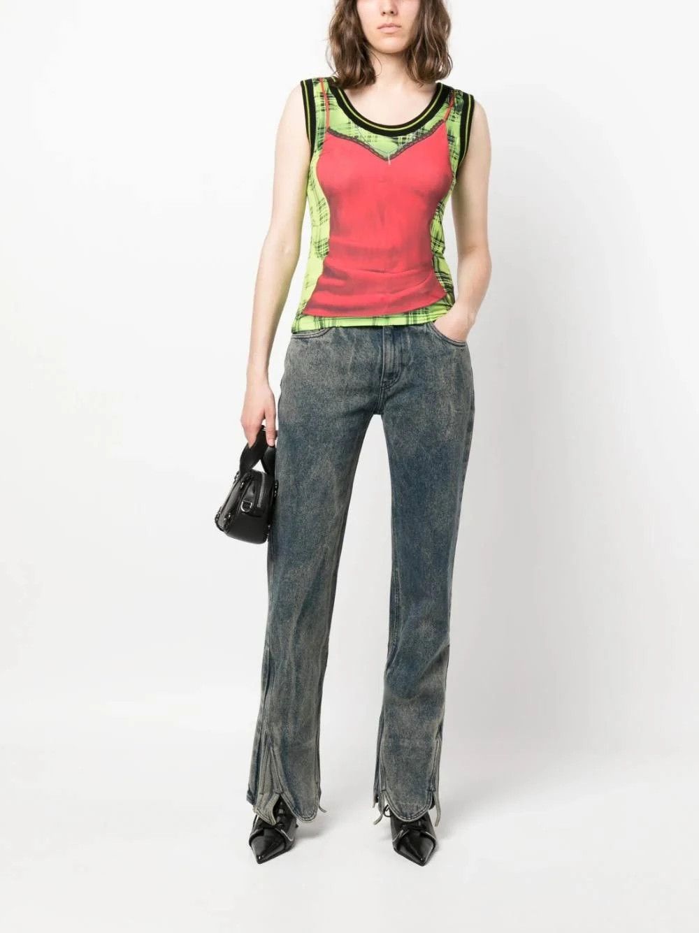 Y/Project o1mle0524 Trompe L'Oeil Lingerie Tank Top in Multicolor Size S / US 4 / IT 40 - 4 Thumbnail