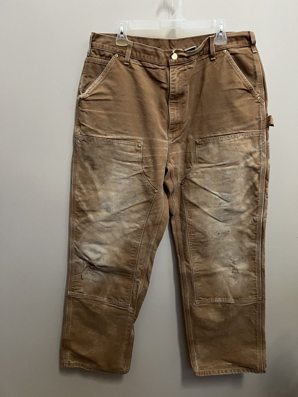 image of Vintage Carhartt Double Knees Thrashed Usa Made Grail in Brown, Men's (Size 38)