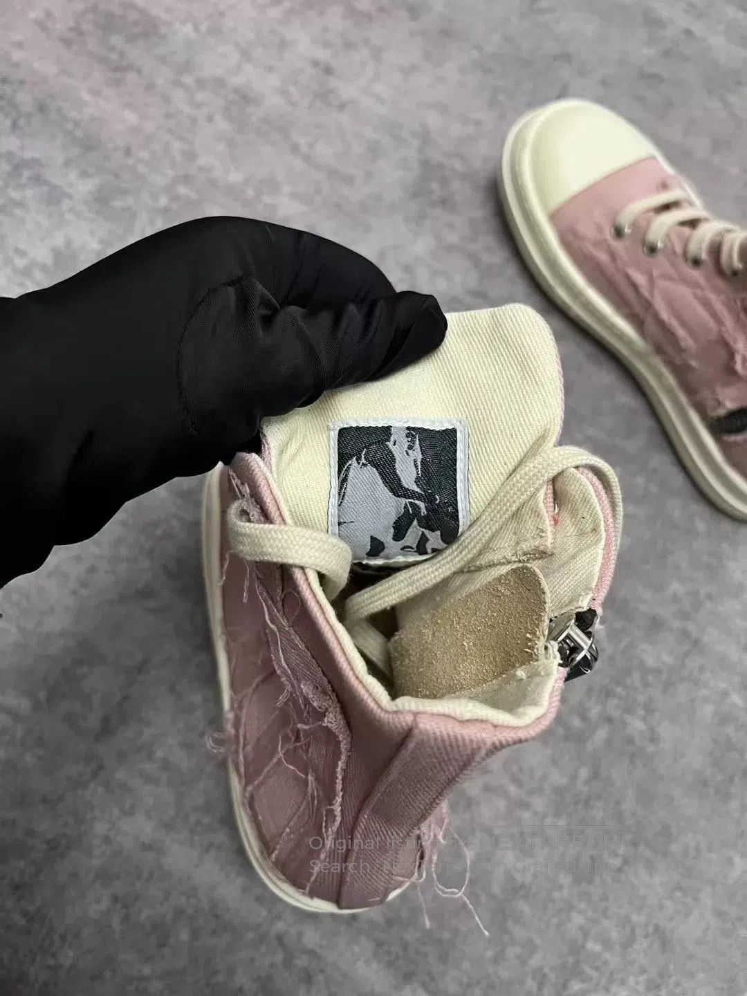 Rick Owens Rick Owens Pink Canvas High-Top Sneakers. Size US 6 / IT 36 - 4 Thumbnail