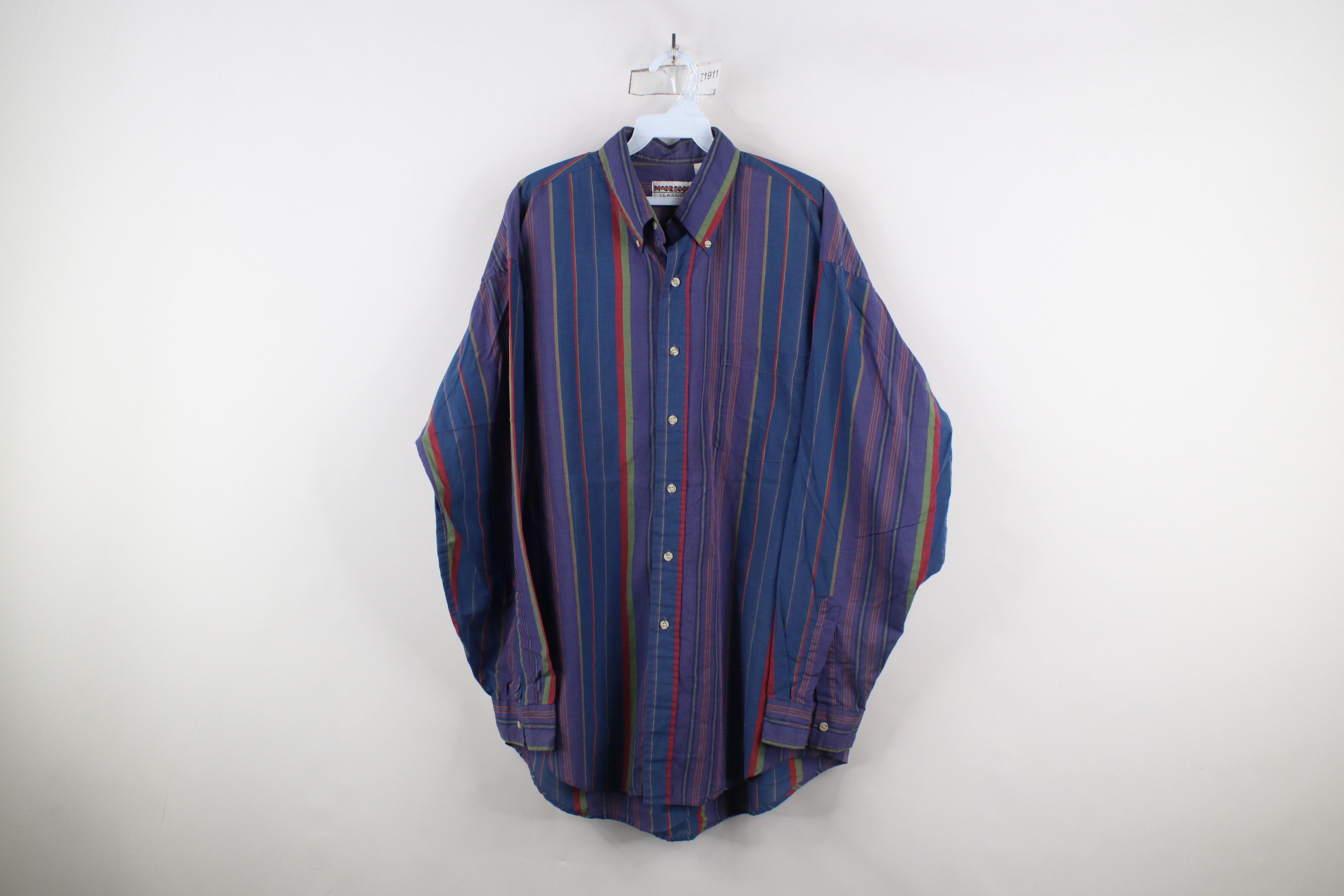 Vintage Vintage 90s Streetwear Block Collared Button Down Shirt Size US L / EU 52-54 / 3 - 1 Thumbnail