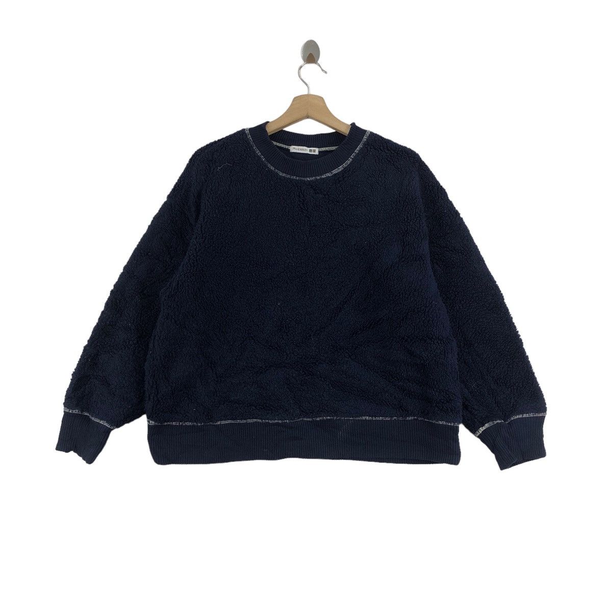 image of J W Anderson x Uniqlo J.w. Anderson Fleece Sweatshirt Sherpa Deep Pile in Navy, Men's (Size XL)