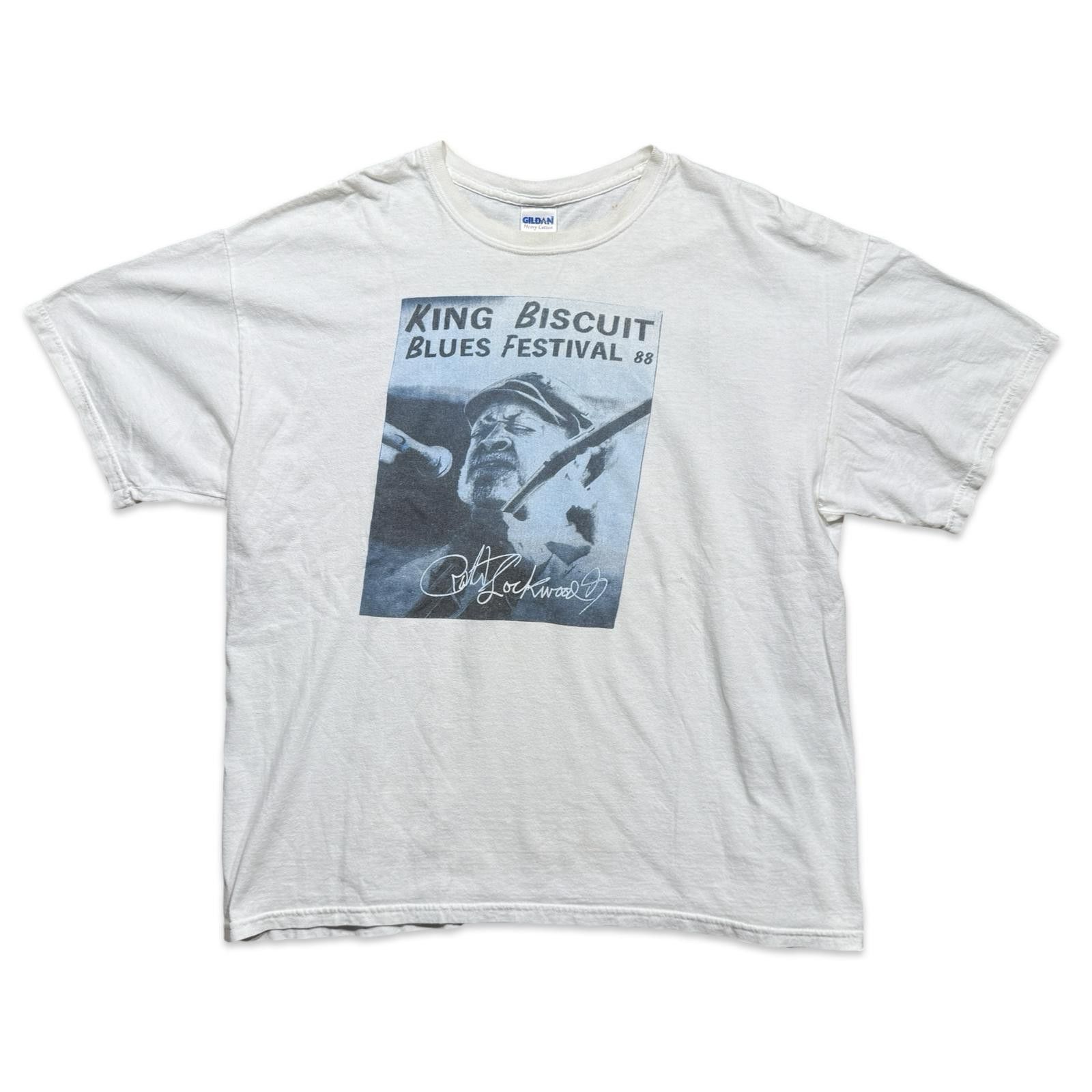 Gildan Vintage King Biscuit Blues Festival Robert Lockwood Jr. Tee Size US XL / EU 56 / 4 - 1 Thumbnail