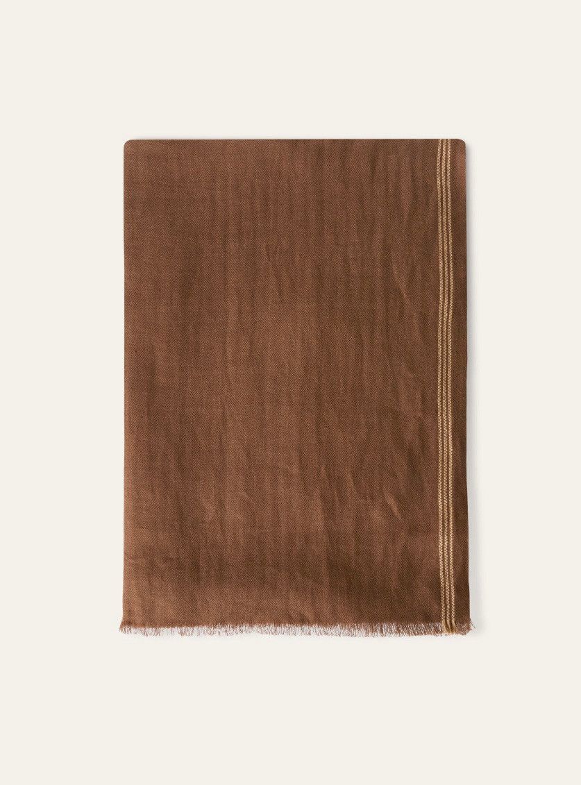 Loro Piana o1srvl11e0325 FAN9717 Size: OS / Sciarpa Scarf in Brown Size ONE SIZE - 1 Thumbnail