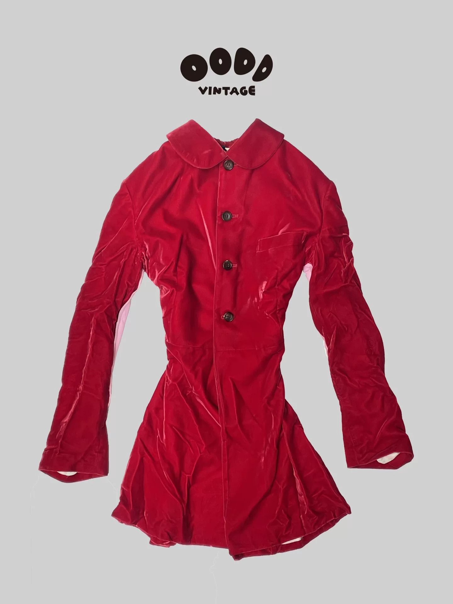 Comme des Garcons Red Velvet Tailcoat Jacket Size M / US 6-8 / IT 42-44 - 1 Thumbnail