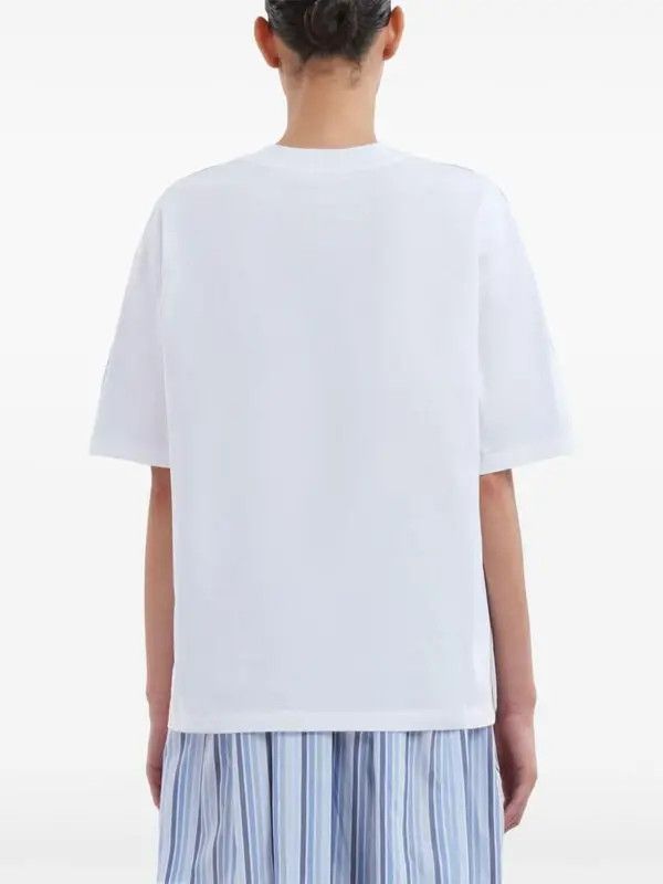Marni o1w1db11125 Logo Embossed T-Shirt in Blue Size S / US 4 / IT 40 - 3 Thumbnail