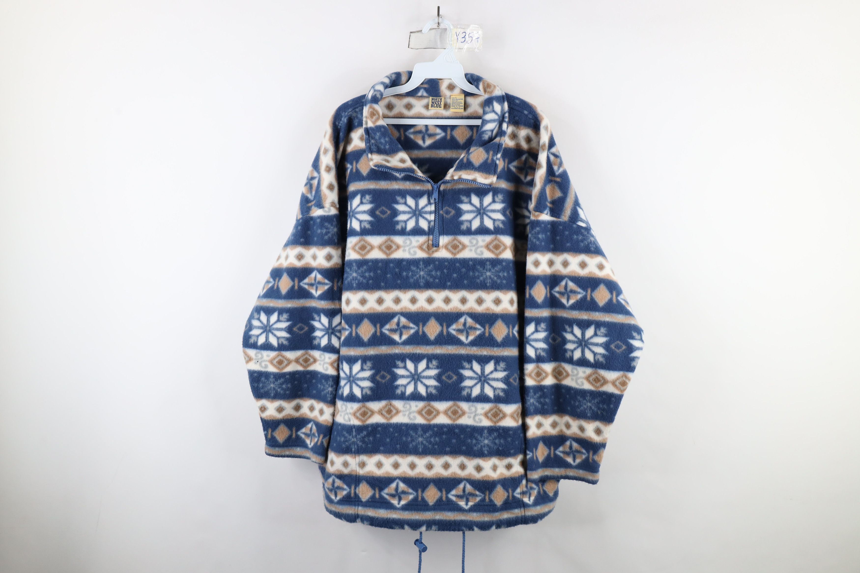 Vintage Vintage 90s Streetwear Christmas Fair Isle Fleece Sweater Size L / US 10 / IT 46 - 1 Thumbnail