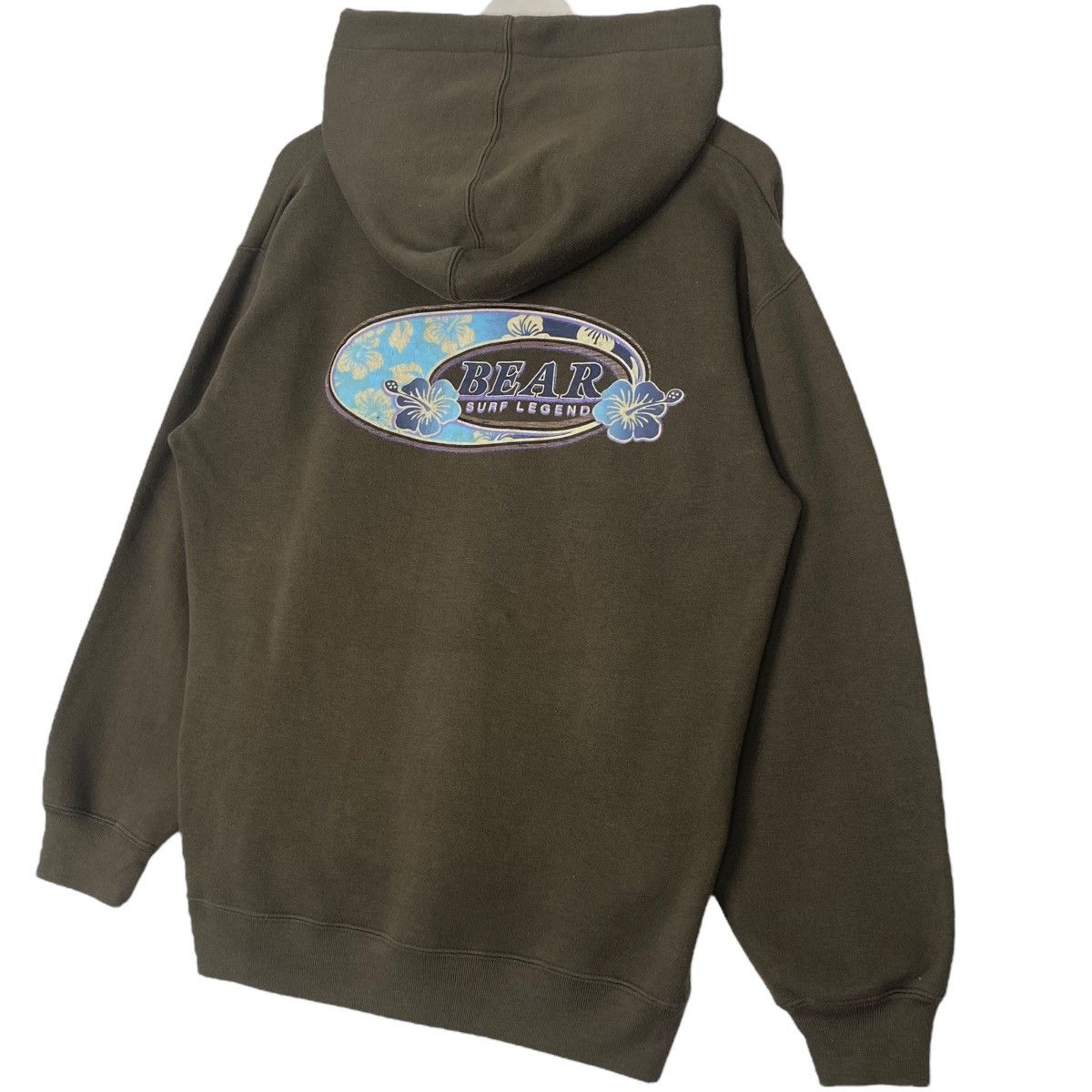 Vintage Vintage 90s Bear Surf Boards Hoodie Sweater Green Size M Size US M / EU 48-50 / 2 - 7 Thumbnail