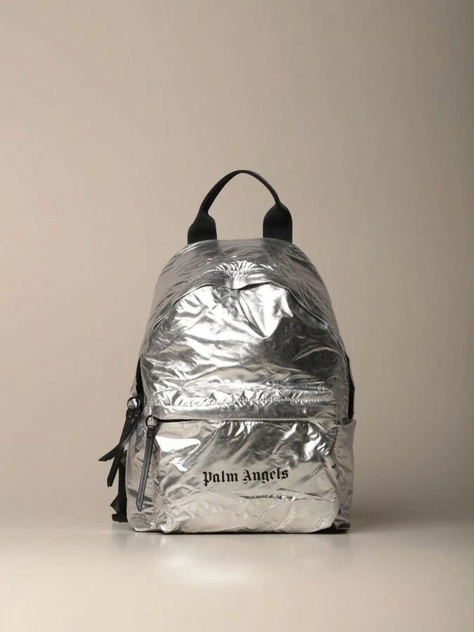 Palm Angels Palm Angels Silver Backpack w/ sensor tag clip Logo Size ONE SIZE - 1 Thumbnail