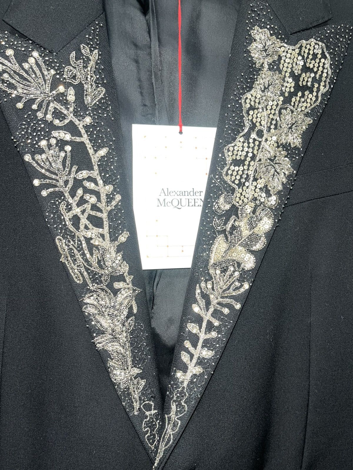 Alexander McQueen Embellished Floral-Lapel Tuxedo Jacket Sz 54R EU(43R US) Size 54R - 5 Thumbnail