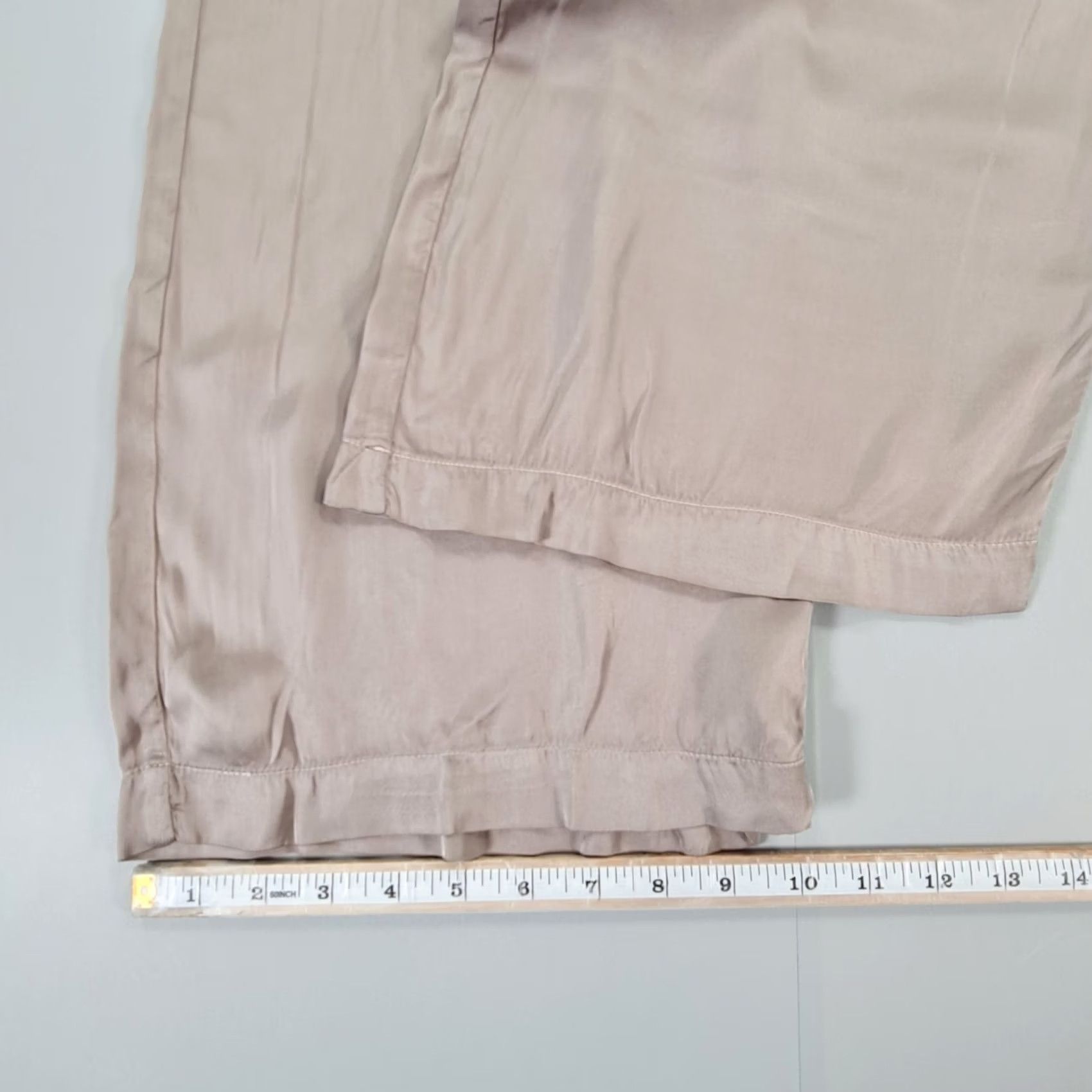 Velvet Velvet by Graham & Spencer Womens Trousers Small Grey Satin Wide-Leg Ankle Elastic Waist 27in Inseam Regular Fit Size 28" / US 6 / IT 42 - 5 Thumbnail