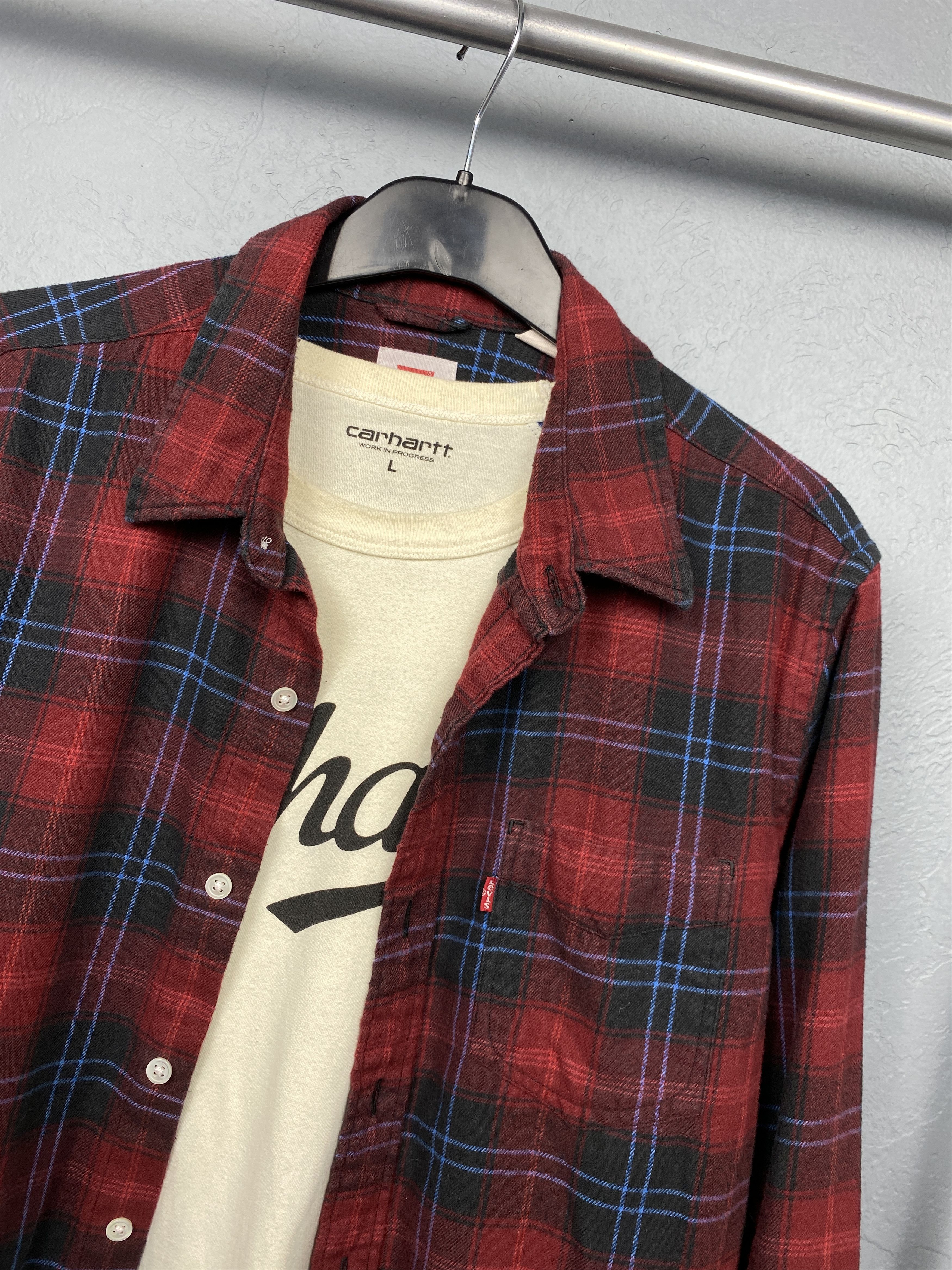 Flannel Levi's Vintage Mens Flannel Plaid Shirt Size US M / EU 48-50 / 2 - 2 Thumbnail