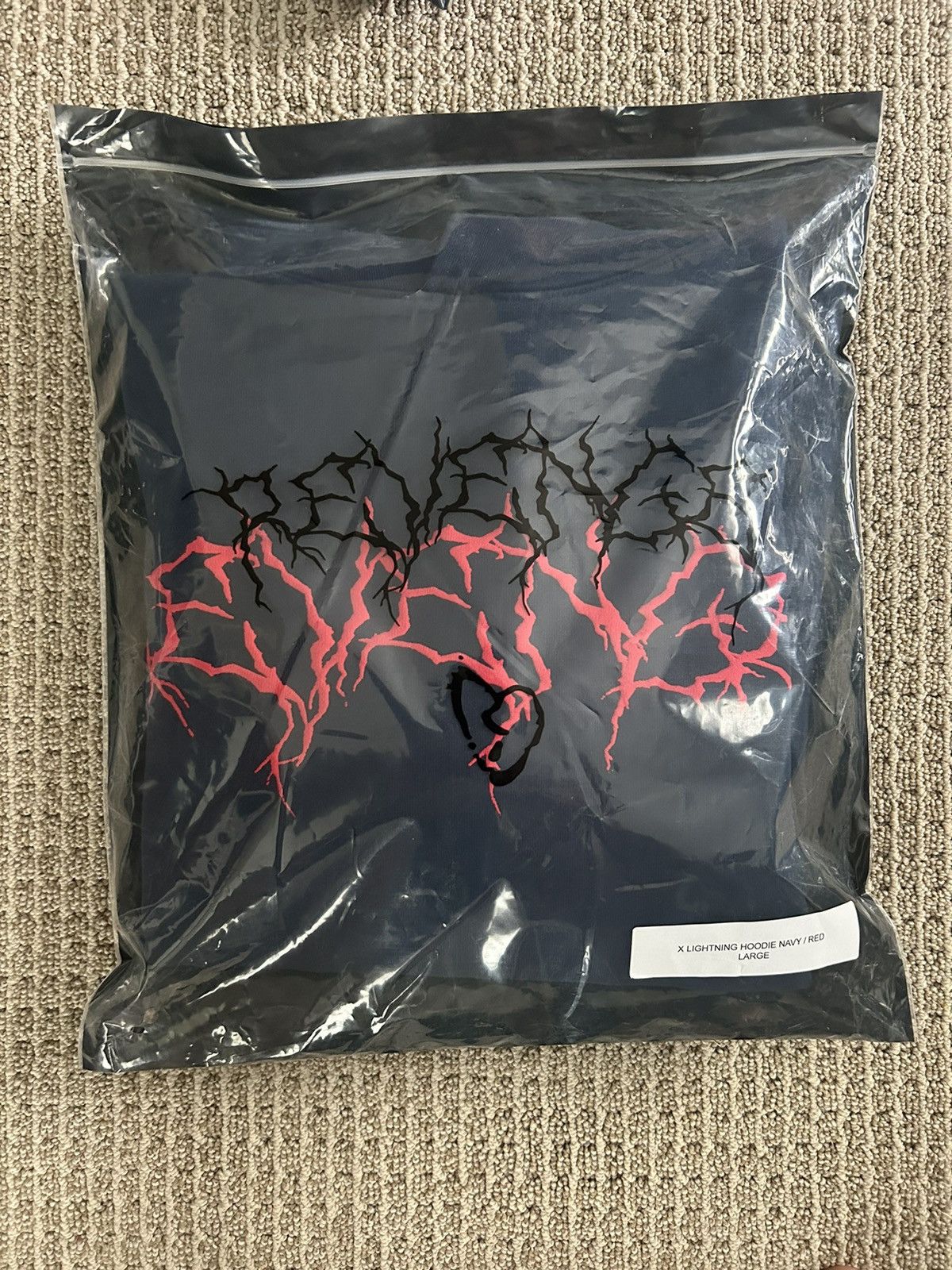 image of Revenge La Xxxtentacion Navy Spiderman Kill Hoodie Pop Up in Navy/Red, Men's (Size Large)