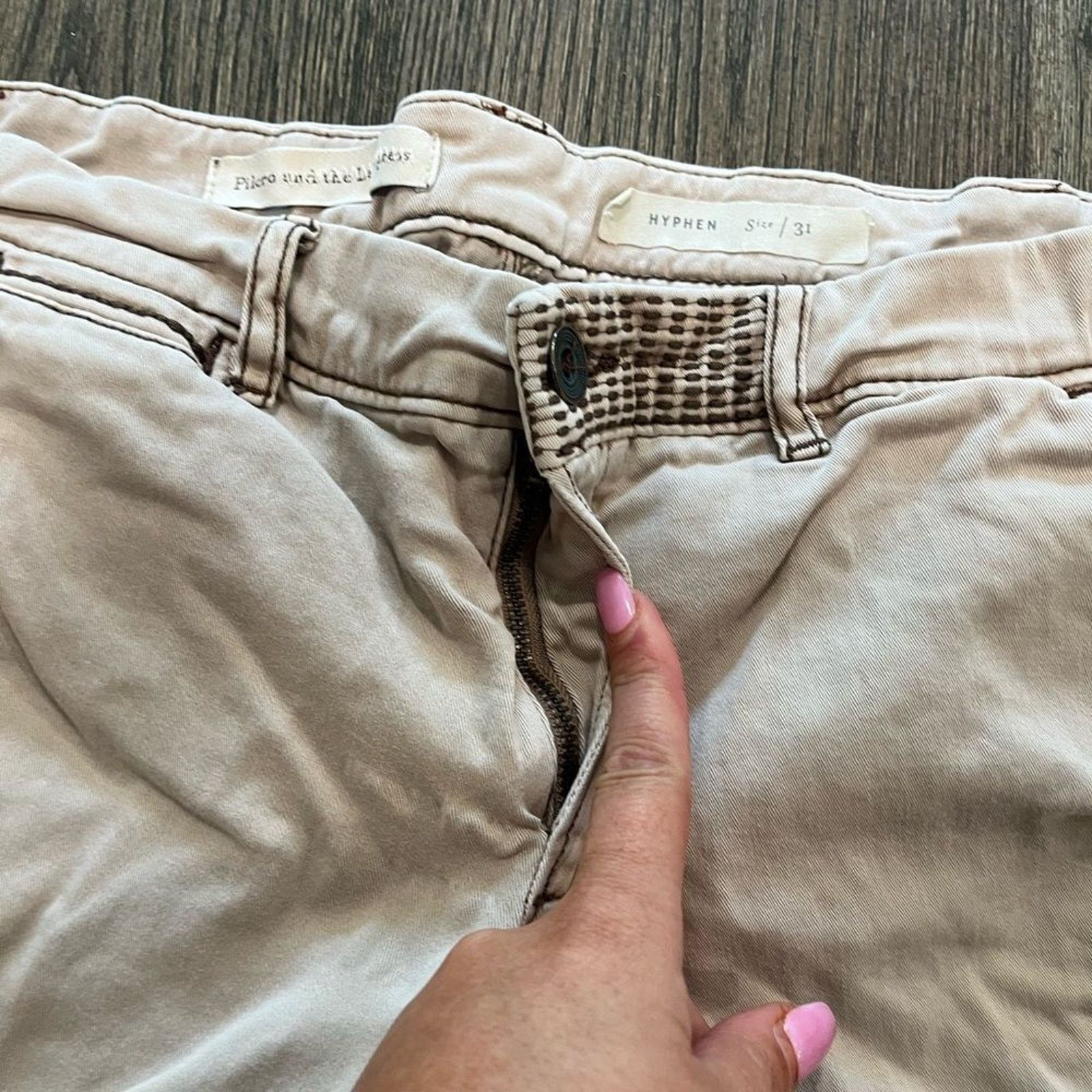 Vintage Anthropologie Pilcro Hyphen Tan Denim Shorts Size 31 Size 31" - 2 Thumbnail