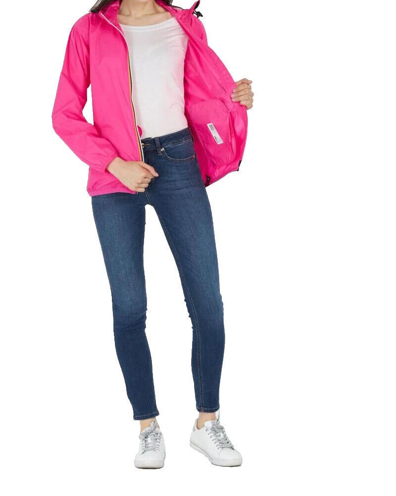 Designer K-Way Women's Large Pink Claude Rain Jacket Waterproof Coat Size L / US 10 / IT 46 - 4 Thumbnail