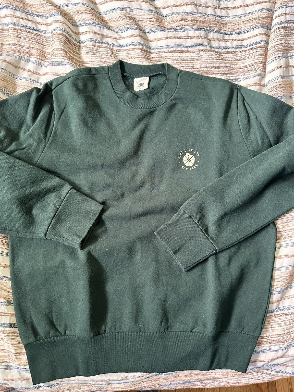 image of Aime Leon Dore x New Balance Aime Leon Dire X New Balance Sweater in Green, Men's (Size Medium)
