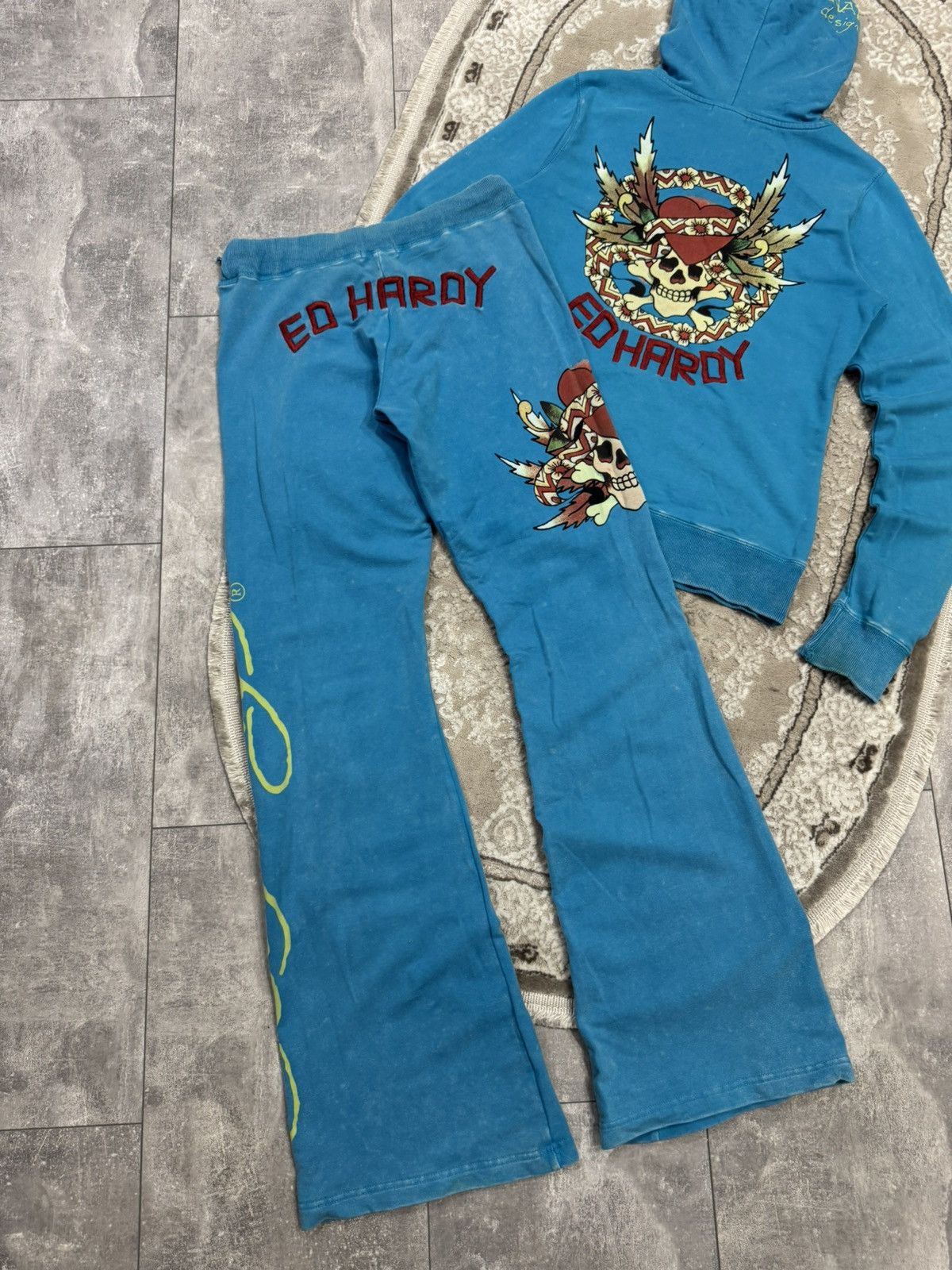 Ed Hardy Vintage Y2k Ed Hardy Suit(Pants+Zip Sweatshirt) Japanes 90’s Size L / US 10 / IT 46 - 4 Thumbnail