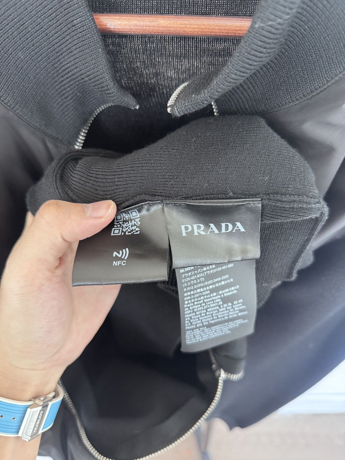 Prada Prada Re-Nylon Knit Sleeve Bomber Jacket Size US XL / EU 56 / 4 - 6 Thumbnail